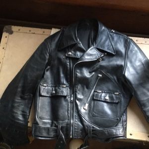 Leather motorcycle jacket